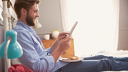 Man using tablet