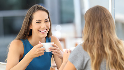 Happy women drinking coffee Happy women drinking coffee