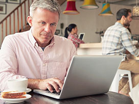 Mature couple drinking coffee