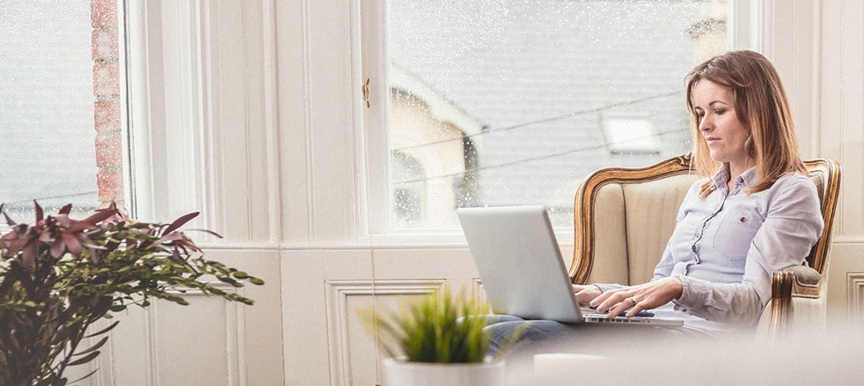Lady using laptop