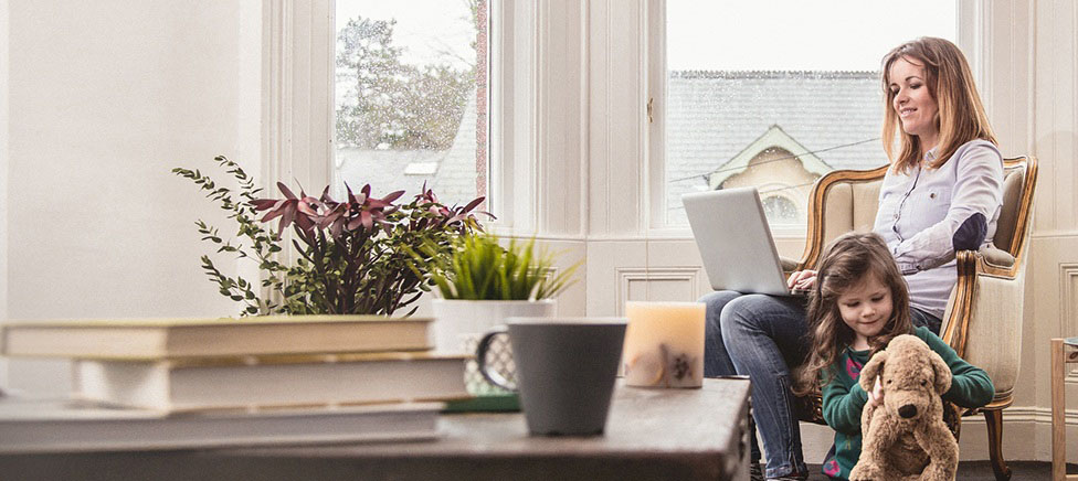 Lady using laptop