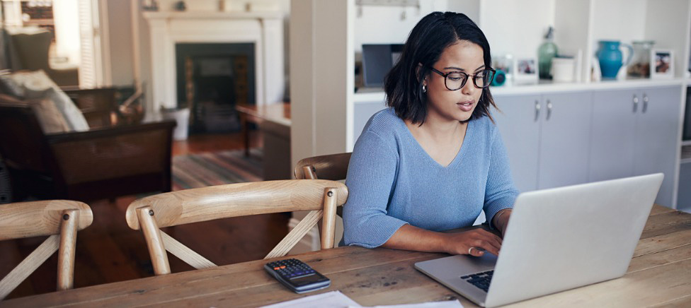 Lady using laptop