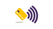 Illustration of debit card and contactless icon