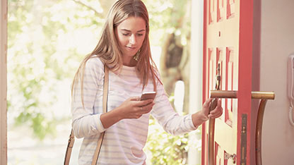 Lady using mobile phone