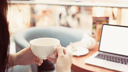 Lady using laptop