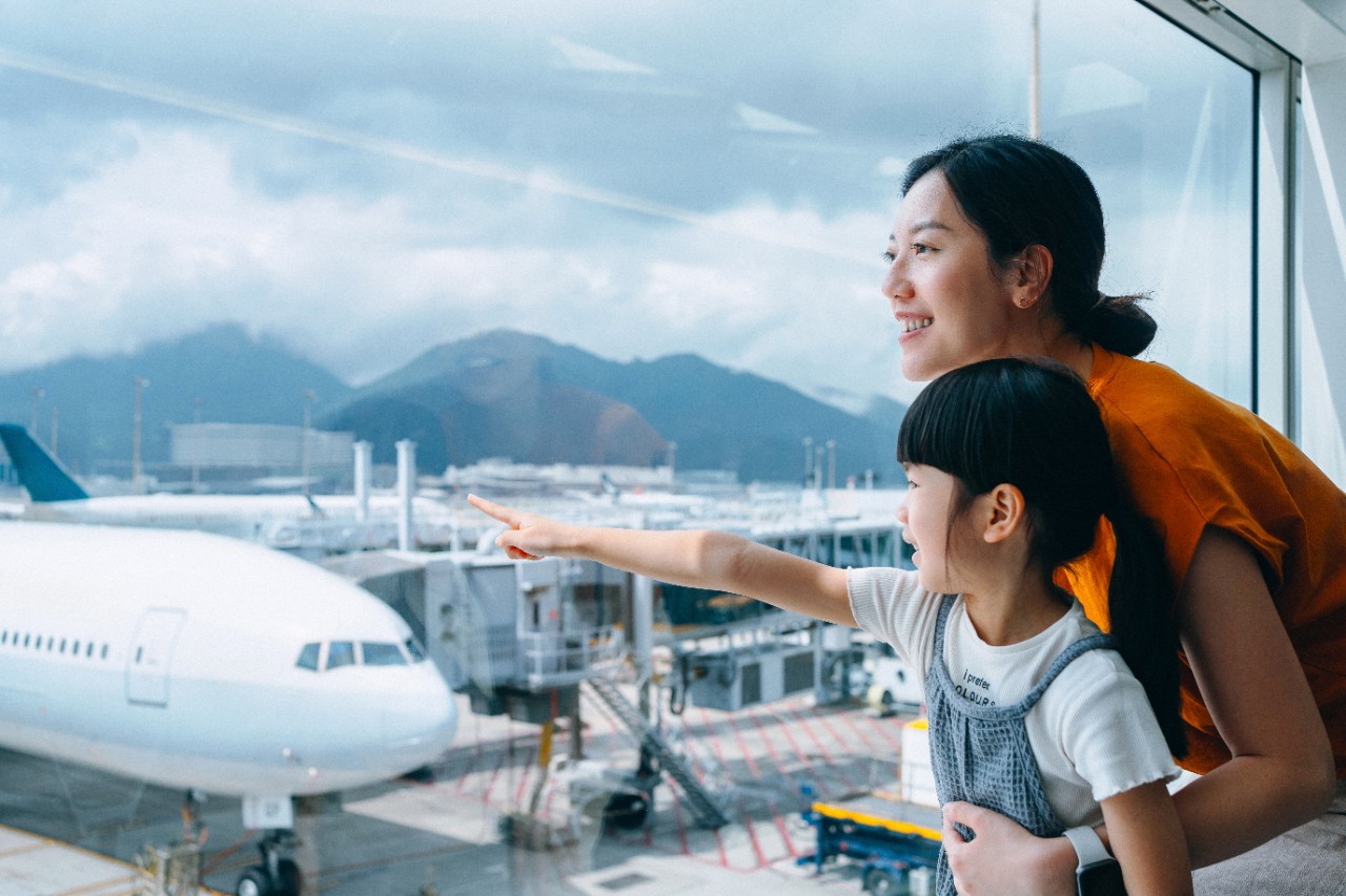 family at airport